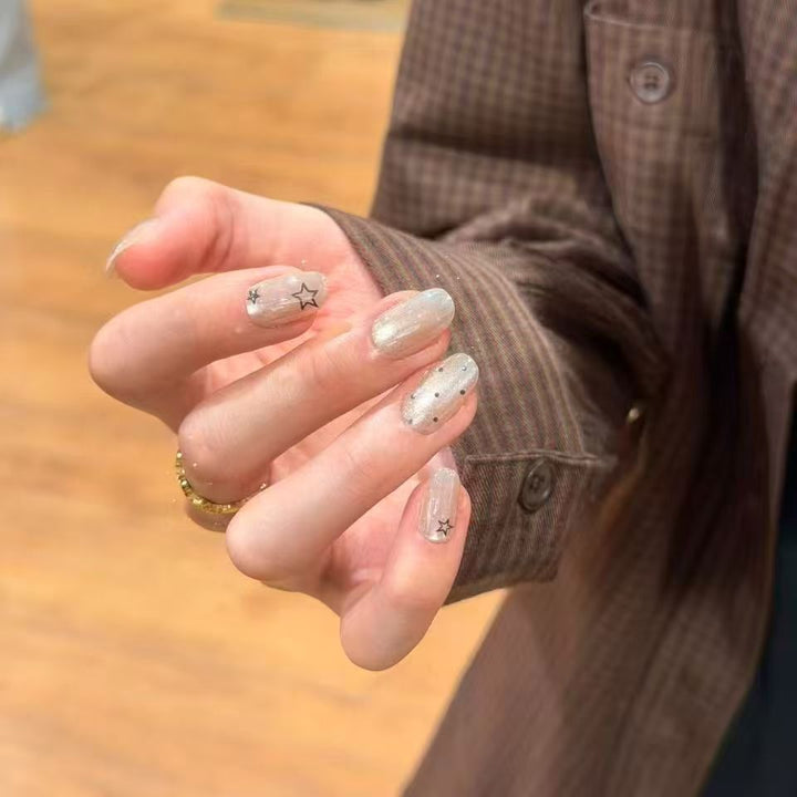 Decorative Star-Embellished Press-On Nails