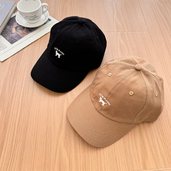 Women's Playful Cat-Embroidered Baseball Cap Bowlift