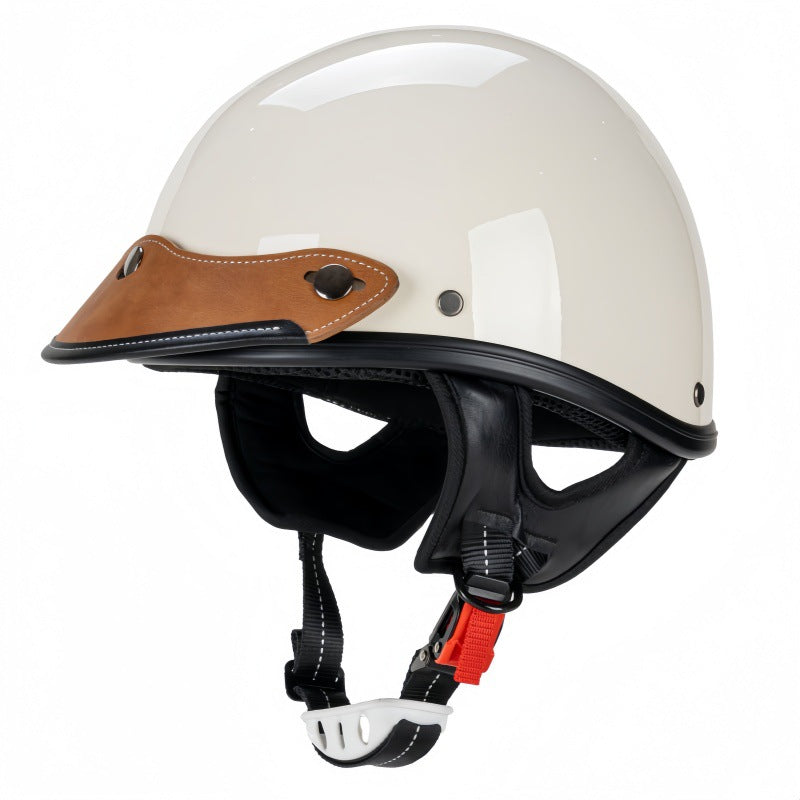Retro Open-Face Motorcycle Helmet with Visor Bowlift