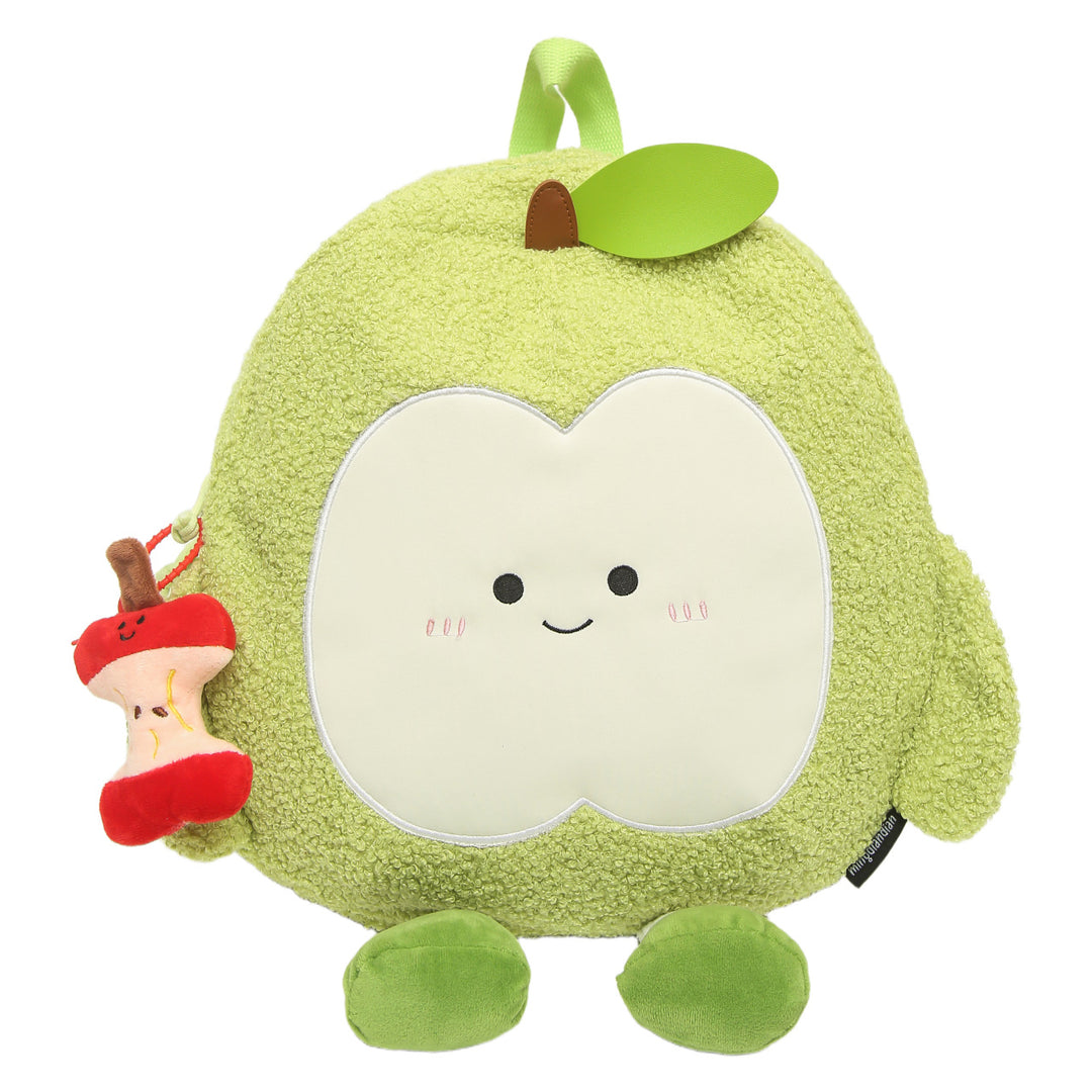 Plush Apple Backpack with Animal Charm Bowlift