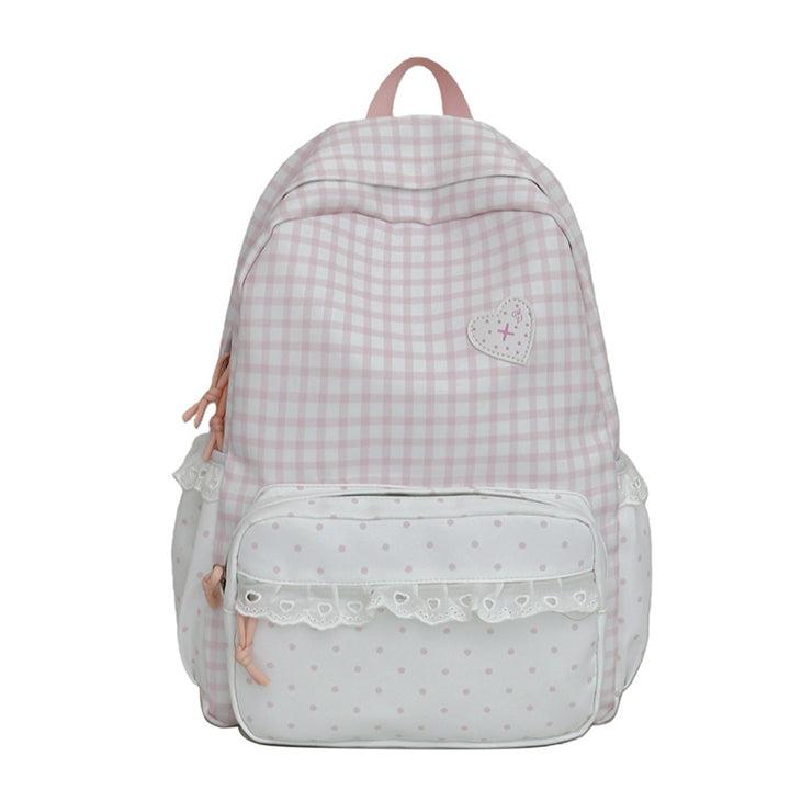 Whimsical Gingham Pattern Backpack Bowlift