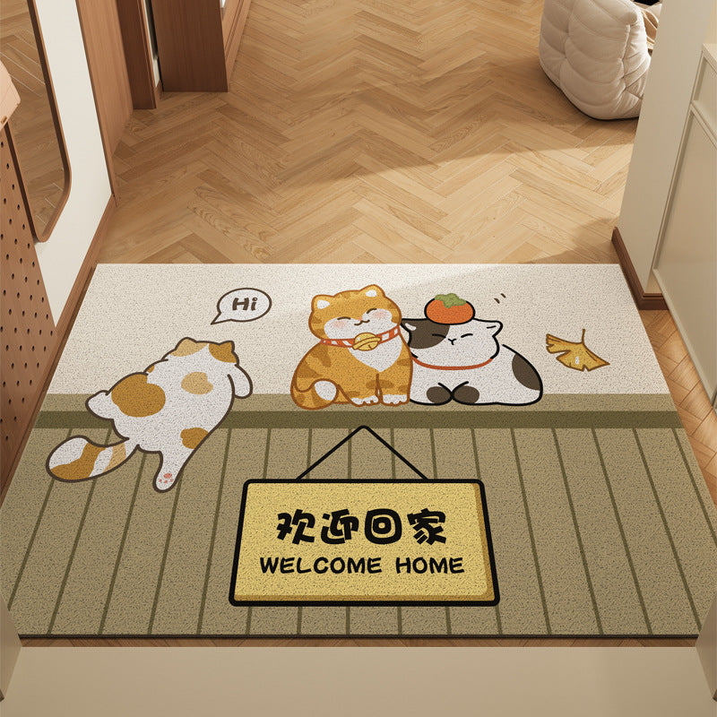 Playful Cat-Themed Welcome Mat