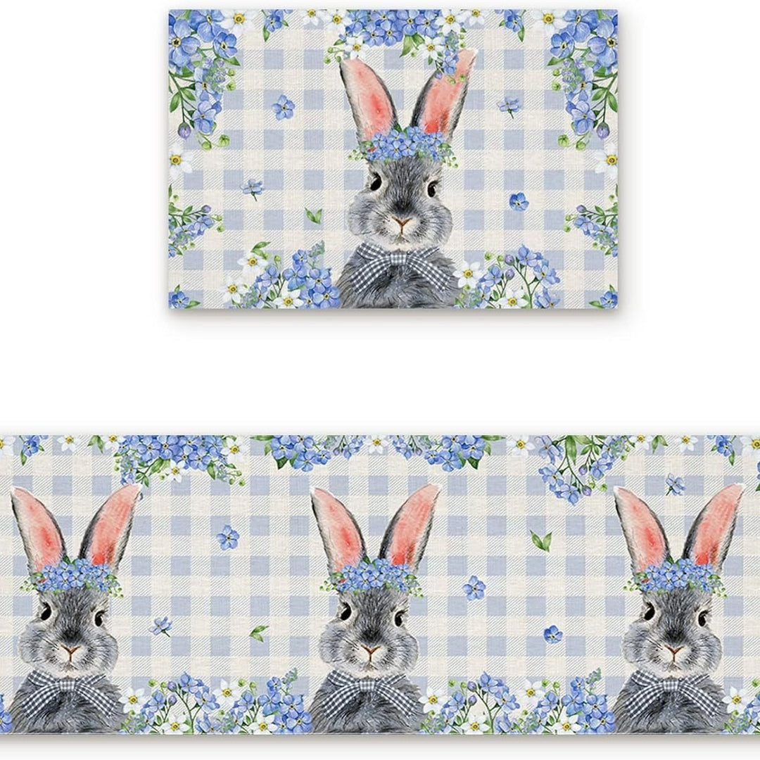 Decorative Bunny Print Runner Mat Bowlift