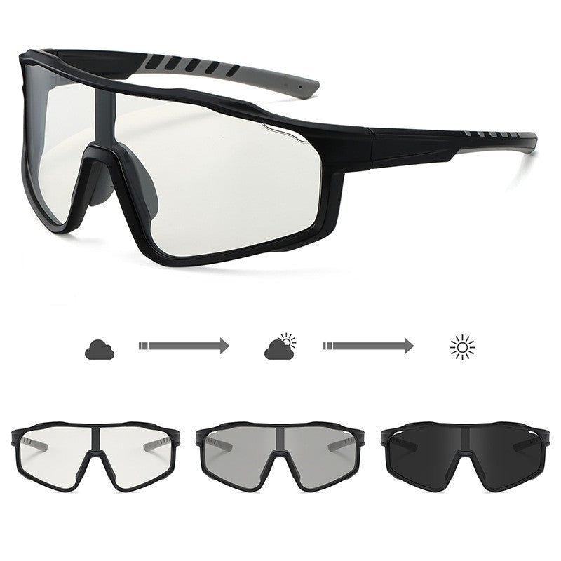 Unisex sporty cycling glasses with photochromic lenses and aerodynamic design Bowlift