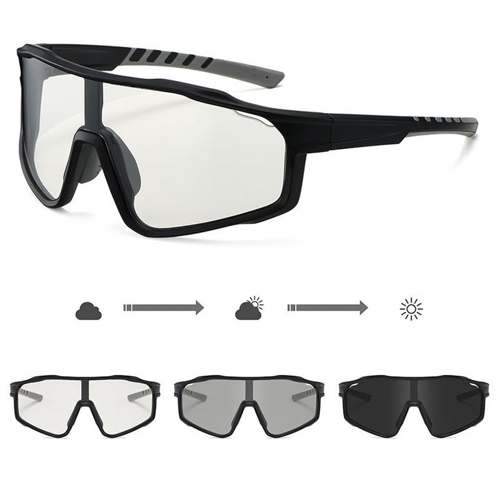 Unisex sporty cycling glasses with photochromic lenses and aerodynamic design Bowlift