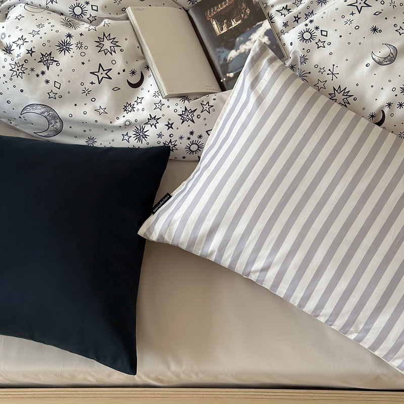 Duvet cover set made of cotton satin with Boho-Ethno pattern and reversible function