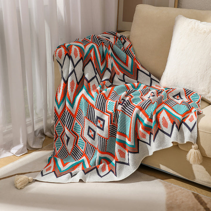 Bohemian Patterned Throw Blanket Bowlift