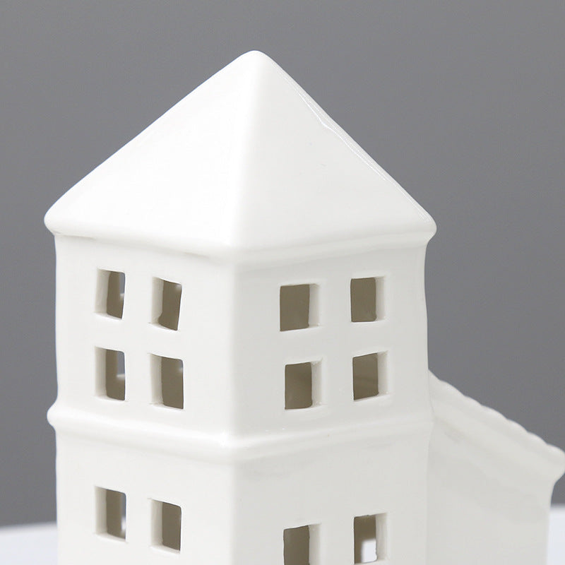 Decorative Ceramic House Lantern Bowlift 1790310210