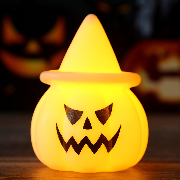 Halloween LED Pumpkin Mood Light with Witch Hat
