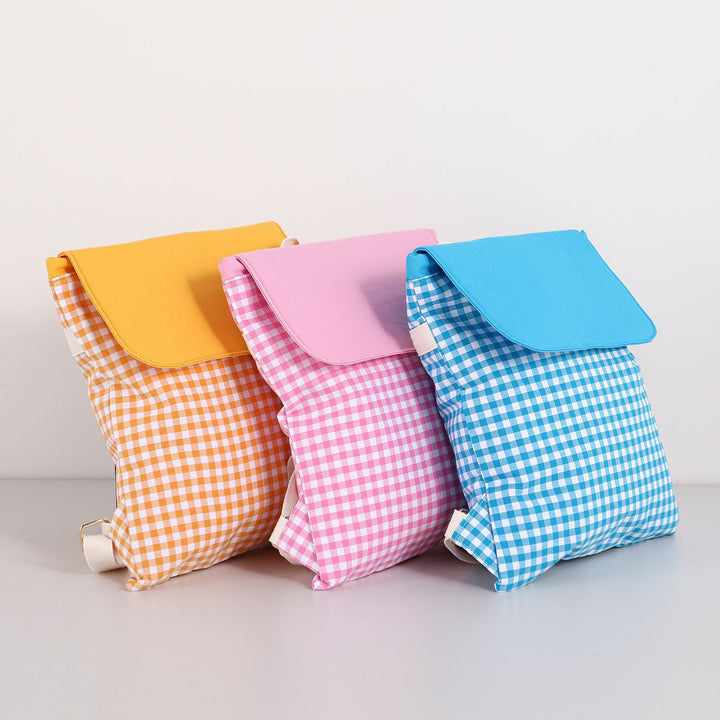 Checked pattern backpack Bowlift