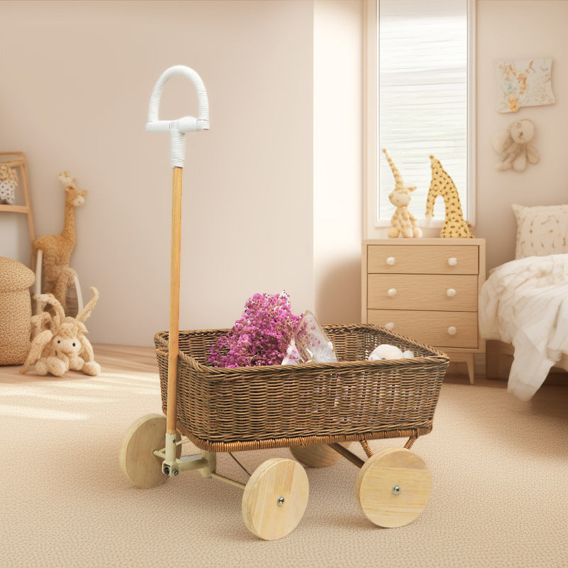 Handcrafted Woven Storage Cart Bowlift