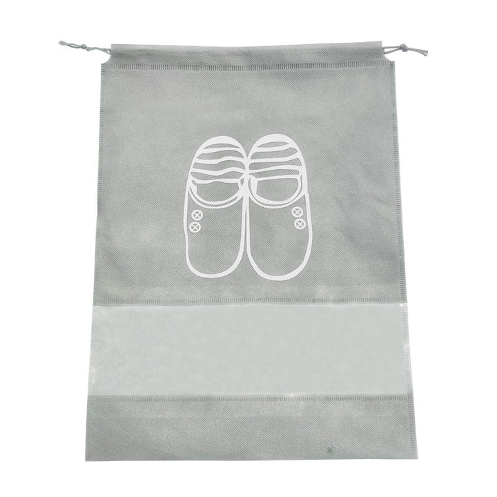 Unisex Travel Shoe Storage Bag with Transparent Window Drawstring Closure and Breathable Non-Woven Mesh Organizer Bowlift