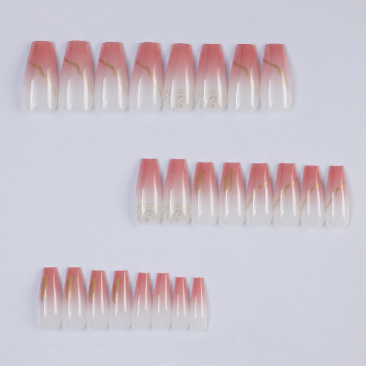 Nail art in an elegant gradient with gold accents Bowlift