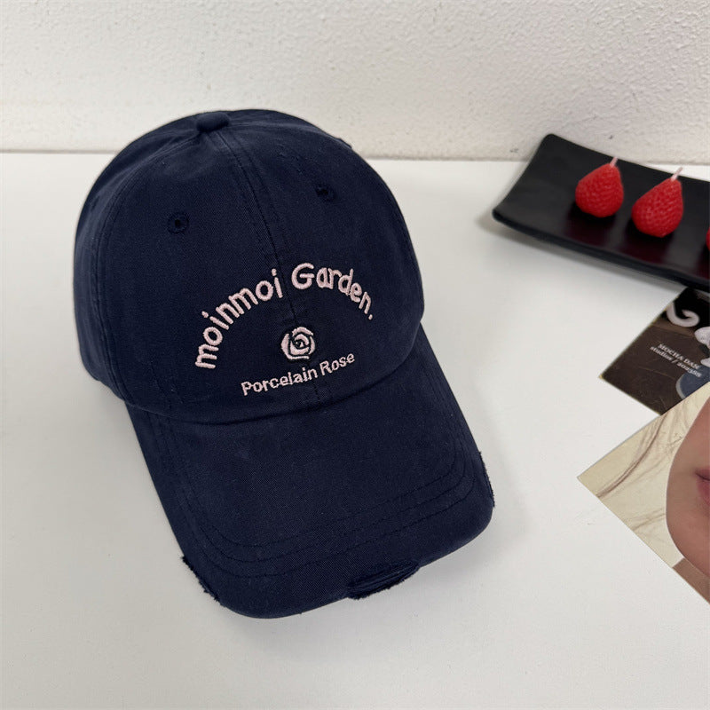 Women's Embroidered Casual Sun Protection Cap Bowlift