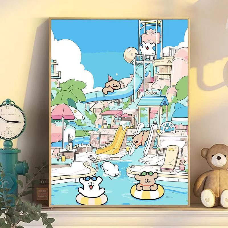 Playful Cartoon Dog Wall Art Bowlift