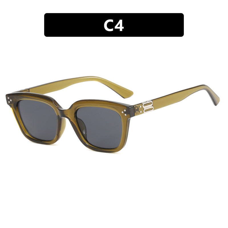 Women's fashionable square sunglasses with stylish frame and brown lenses Bowlift