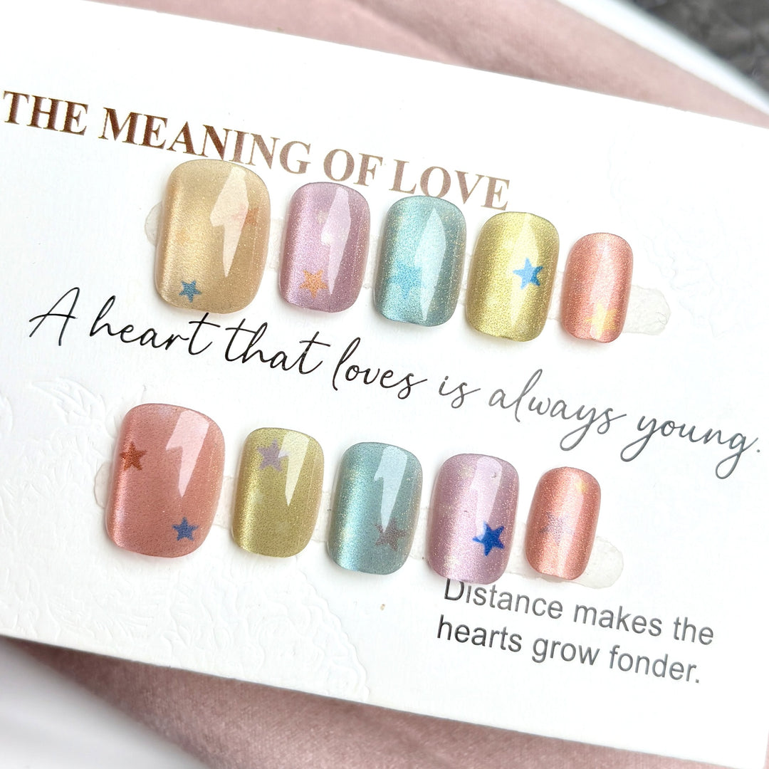 Shimmering Star-Design Press-On Nail Set
