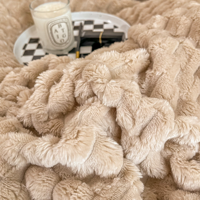 Luxurious Textured Throw Blanket Bowlift
