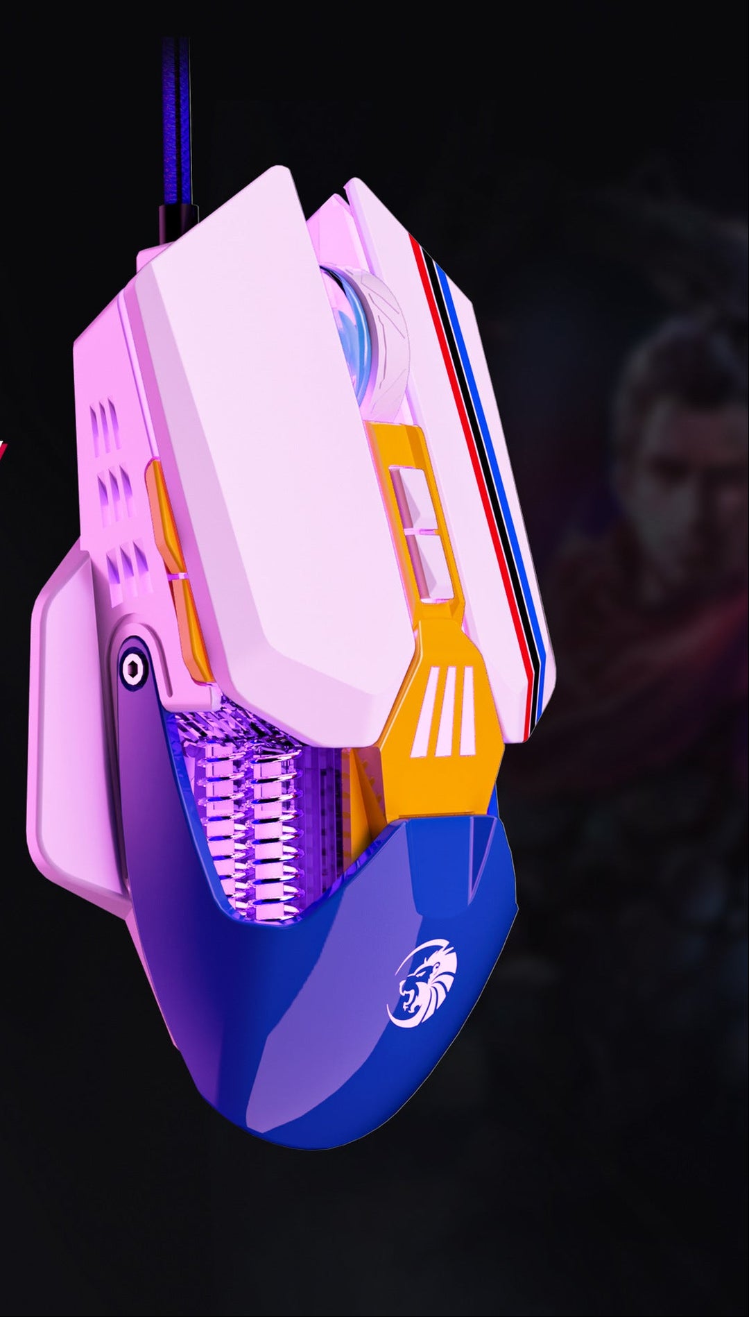 Ergonomic Wired Gaming Mouse with Customizable RGB Lighting Bowlift