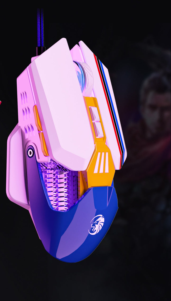 Ergonomic Wired Gaming Mouse with Customizable RGB Lighting Bowlift