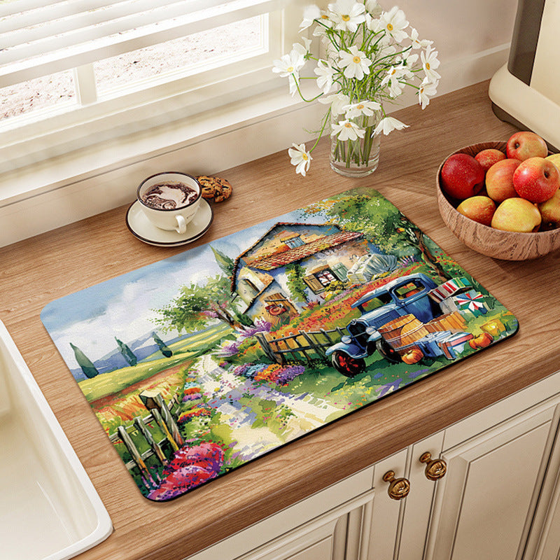 Vintage-Inspired Kitchen Mat