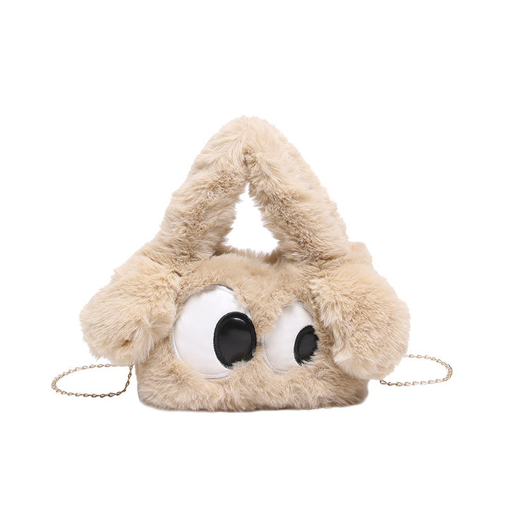 Cozy plush shoulder bag with ear application Bowlift