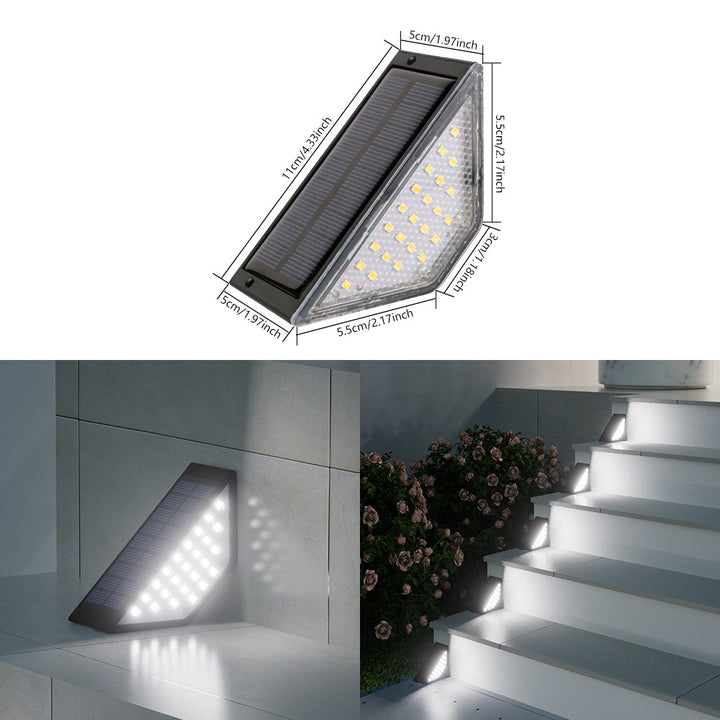 Triangular Solar Powered LED Corner Step Light Bowlift