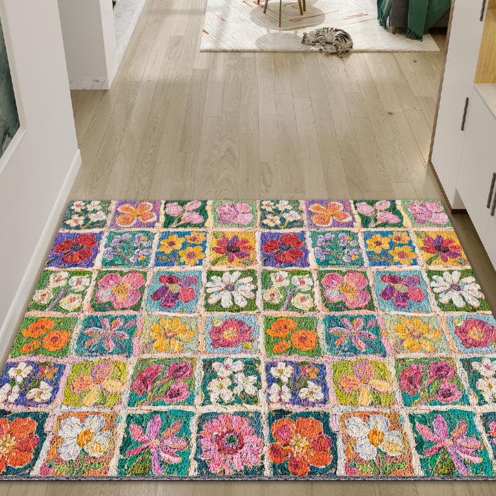 Colorful Floral Patchwork Area Rug Bowlift