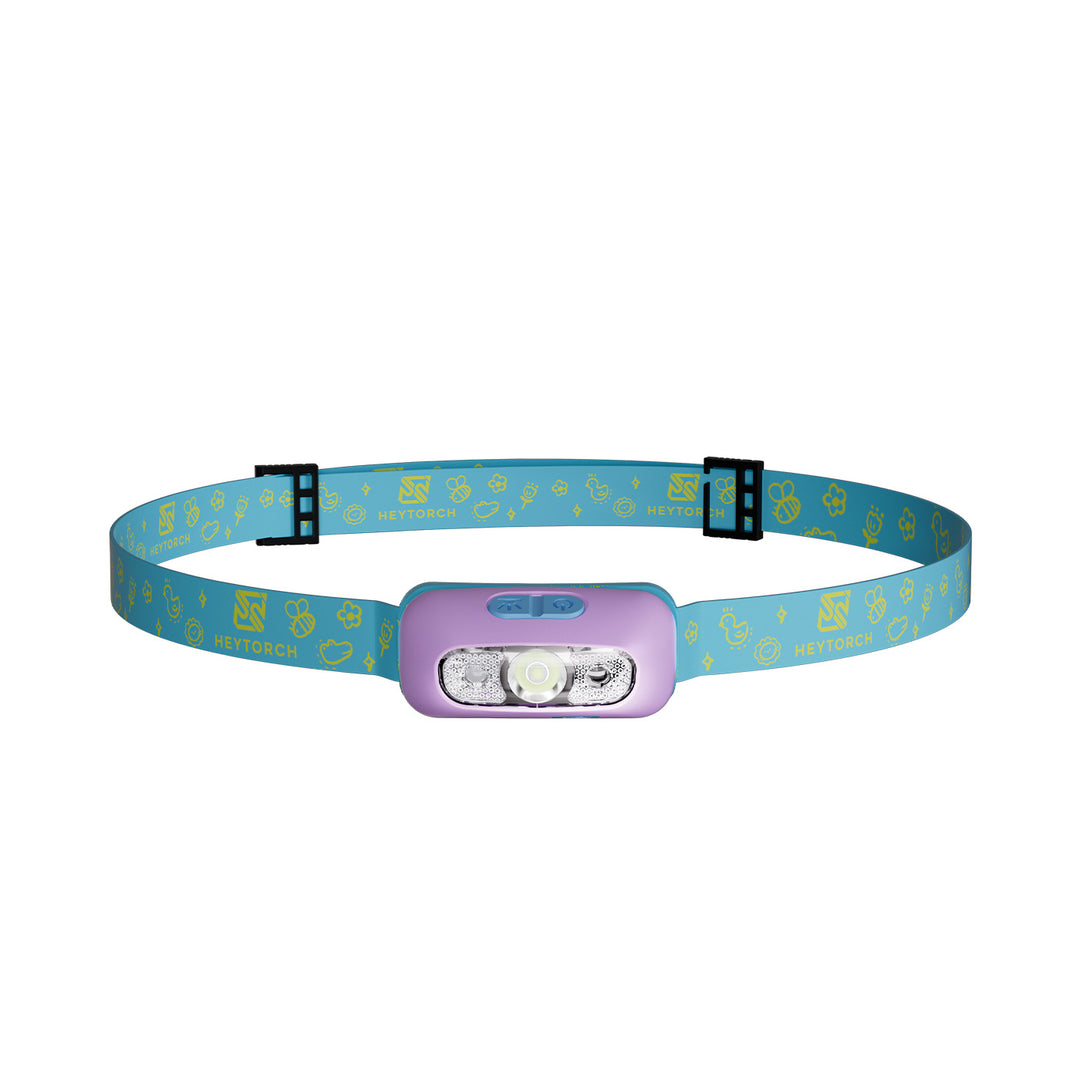Kids LED adjustable headlamp with dual-beam focus and playful elastic strap Bowlift