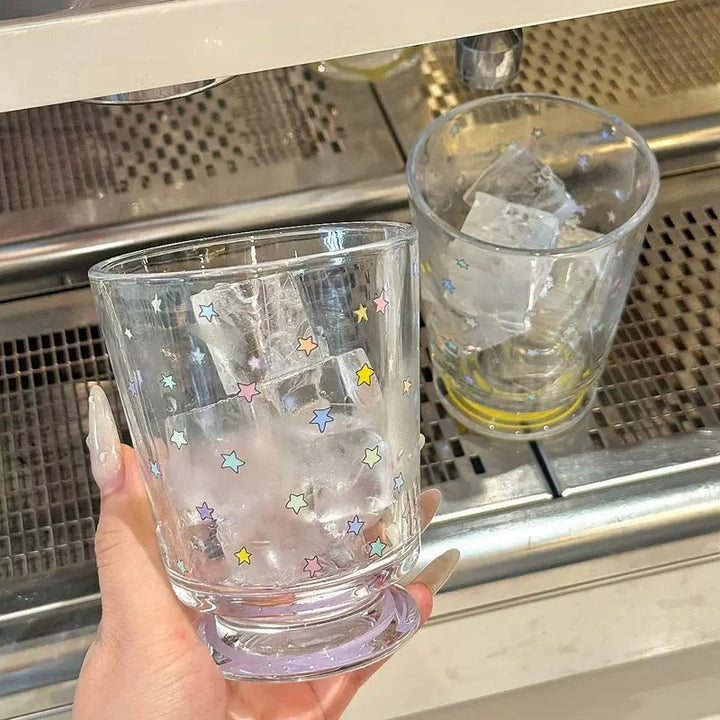 Drinking glass with colorful star decor Bowlift