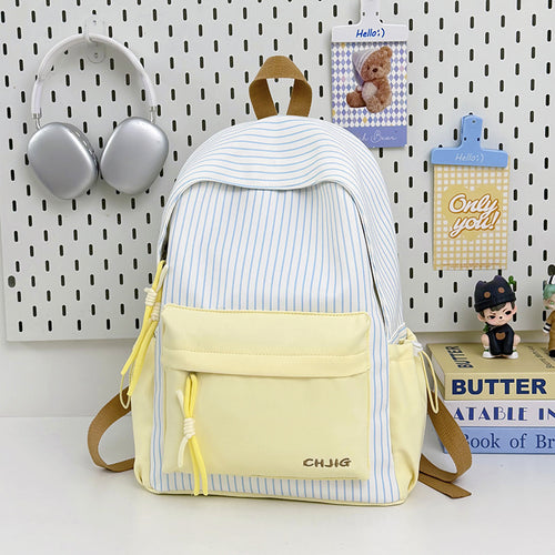 Casual Striped Lightweight School Backpack