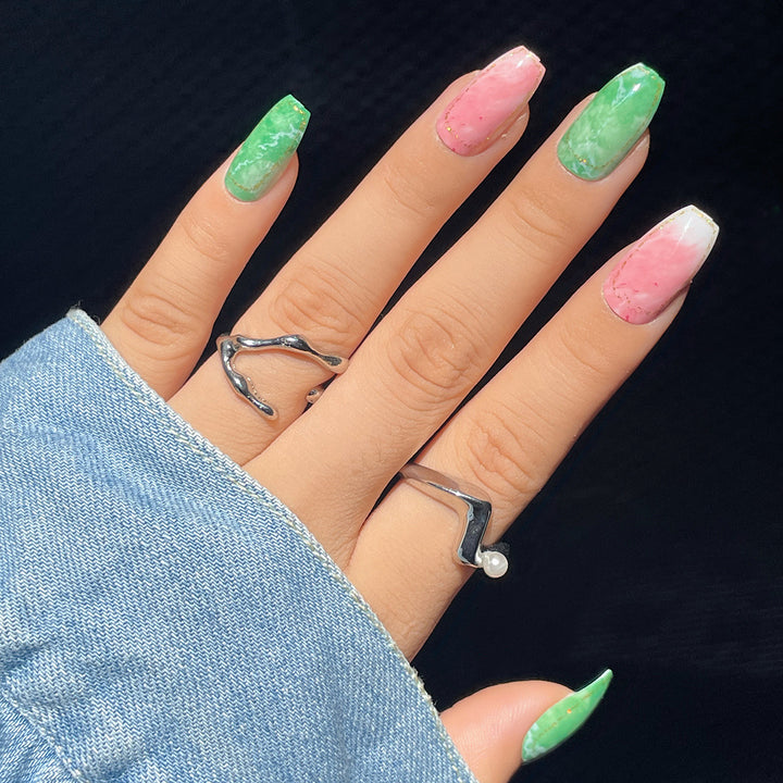 Artistic Press-On Nail Extensions Bowlift