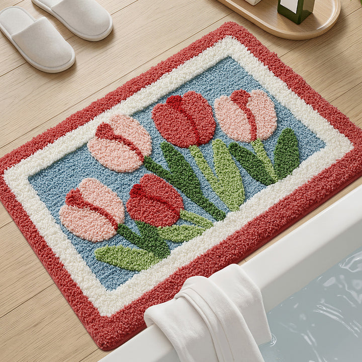 Vintage Floral Bath Mat Bowlift