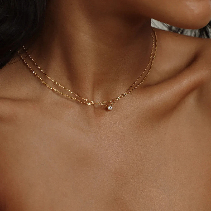 Layered Gold Necklace Bowlift