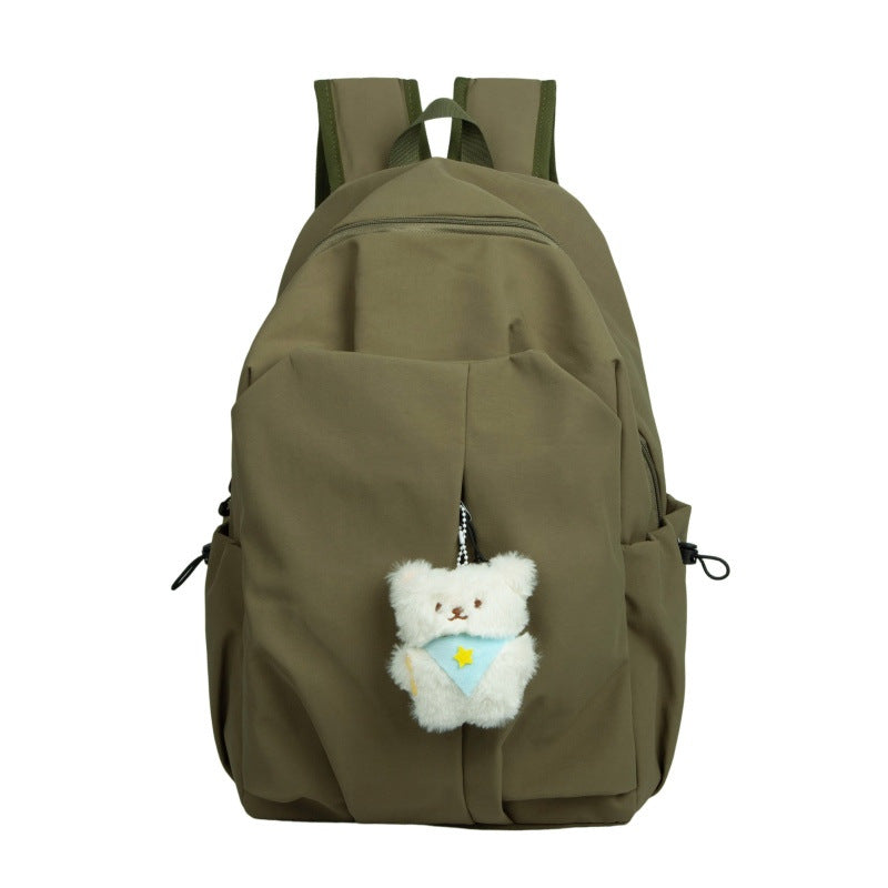 Backpack with High-Quality Craftsmanship and Cute Teddy Pendant Bowlift