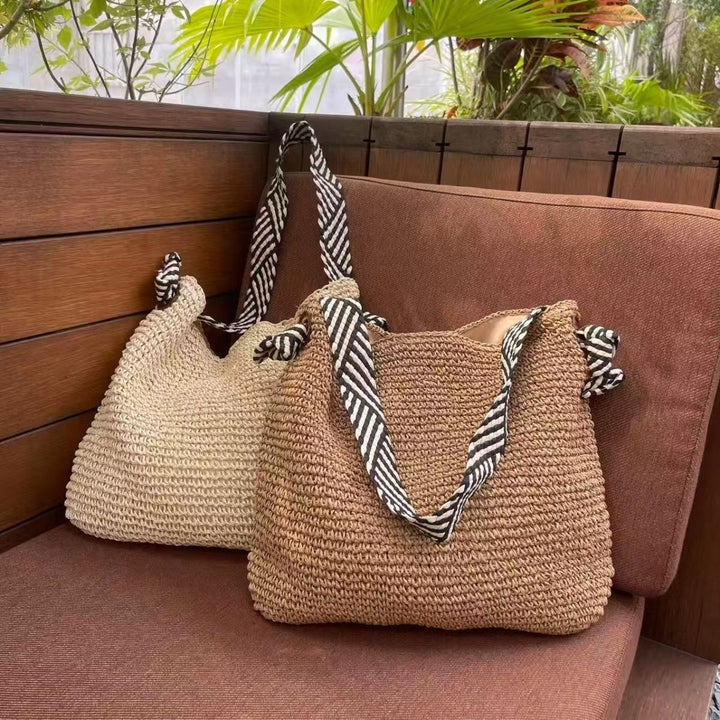 Large Handwoven Basket Shopper Bowlift
