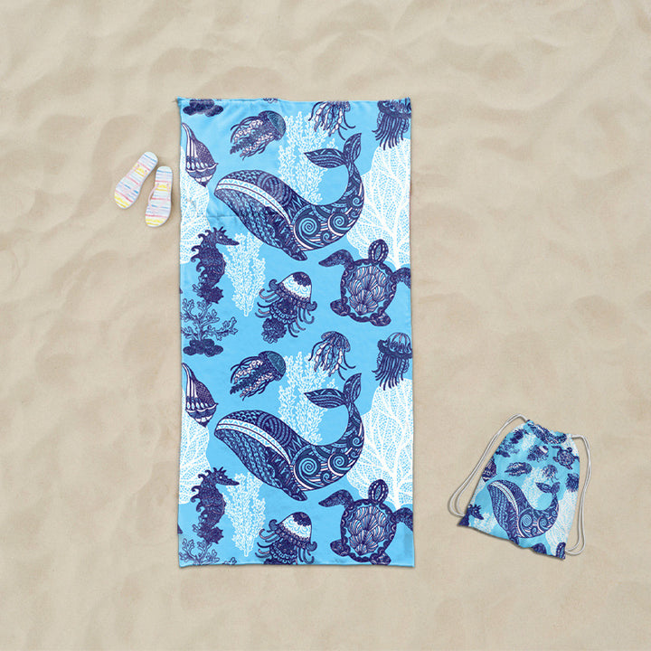 practical beach towel with integrated tote bag design Bowlift