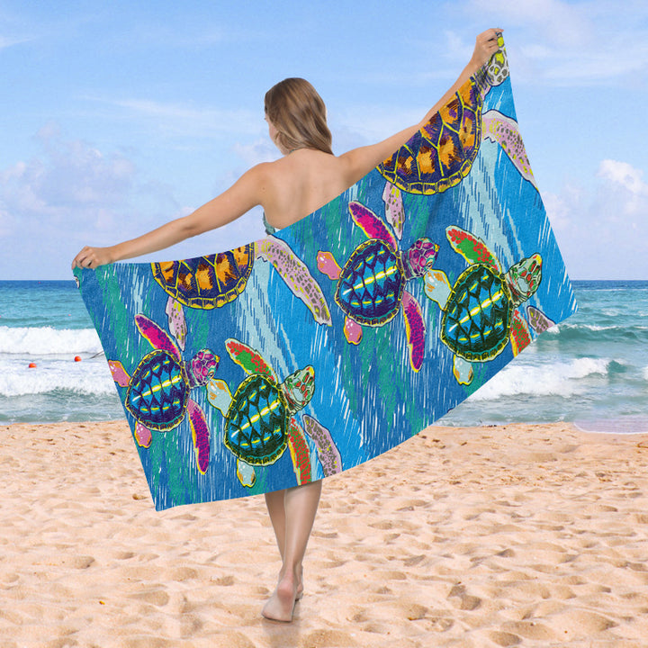 Beach towel with creative turtle design Bowlift