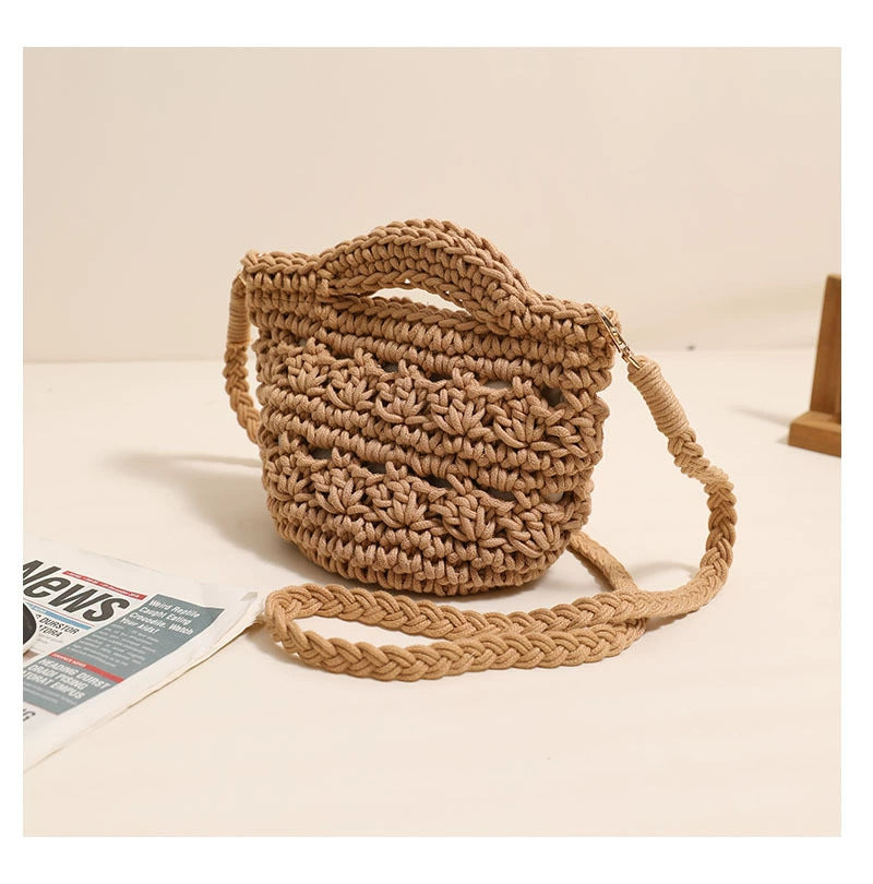 Handcrafted macrame shoulder bag with unique design Bowlift