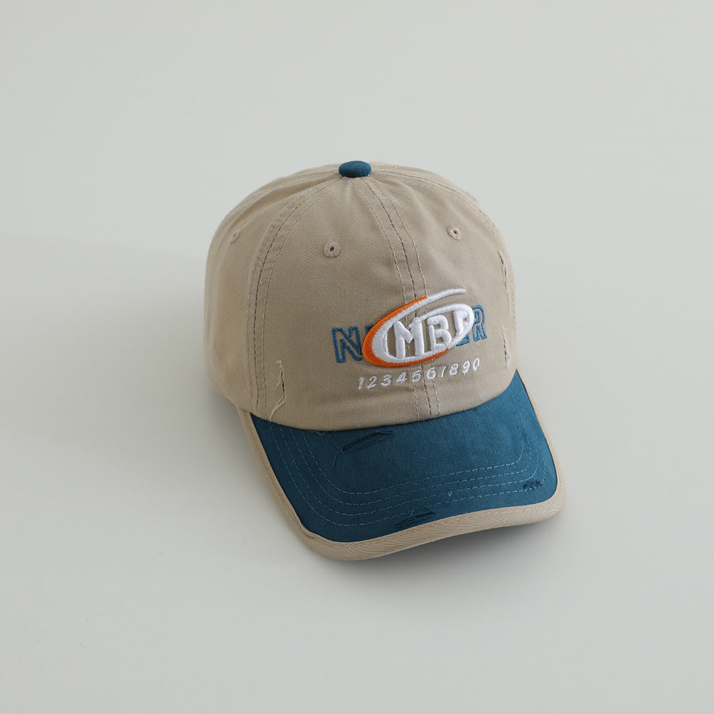 Men's Distressed Cotton Logo Baseball Cap Bowlift