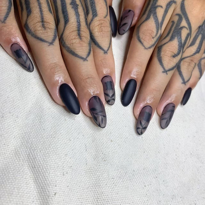 Artistic Floral-Inspired Nail Art Set