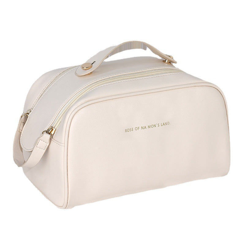 Cosmetic Transport Bag With Elegant Design And Practical Double Zip Bowlift