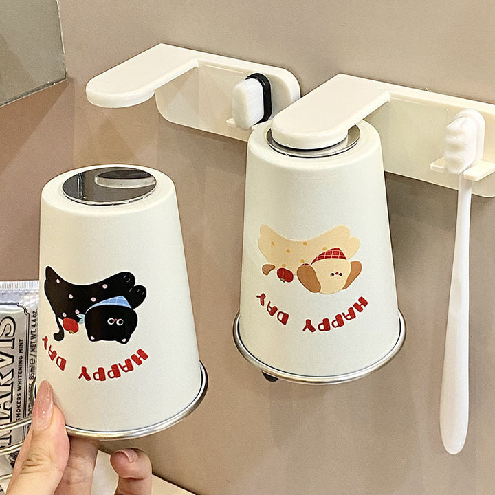 Stainless Steel Drinking Cup with Cheerful Dog Design Bowlift