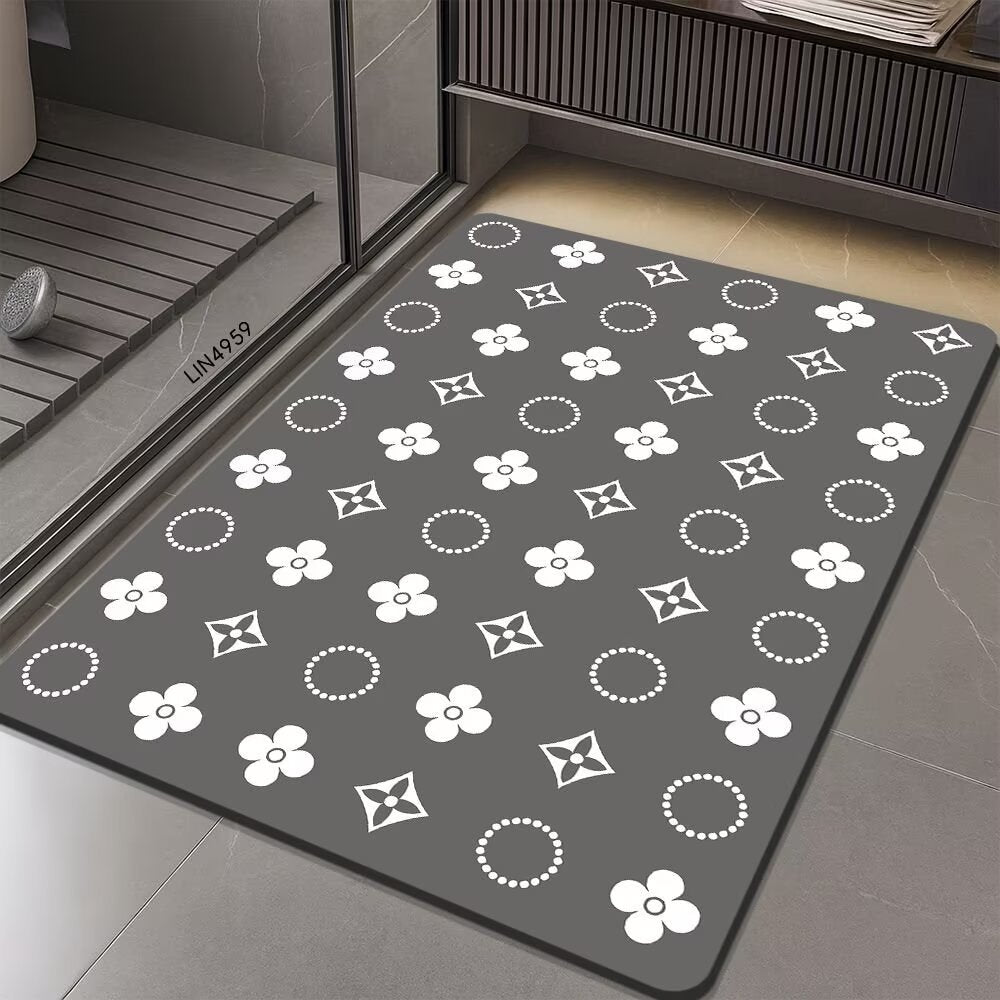 Geometric Hexagonal Pattern Bath Mat Bowlift