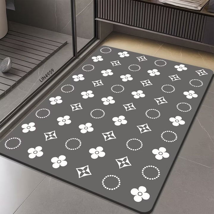 Geometric Hexagonal Pattern Bath Mat Bowlift