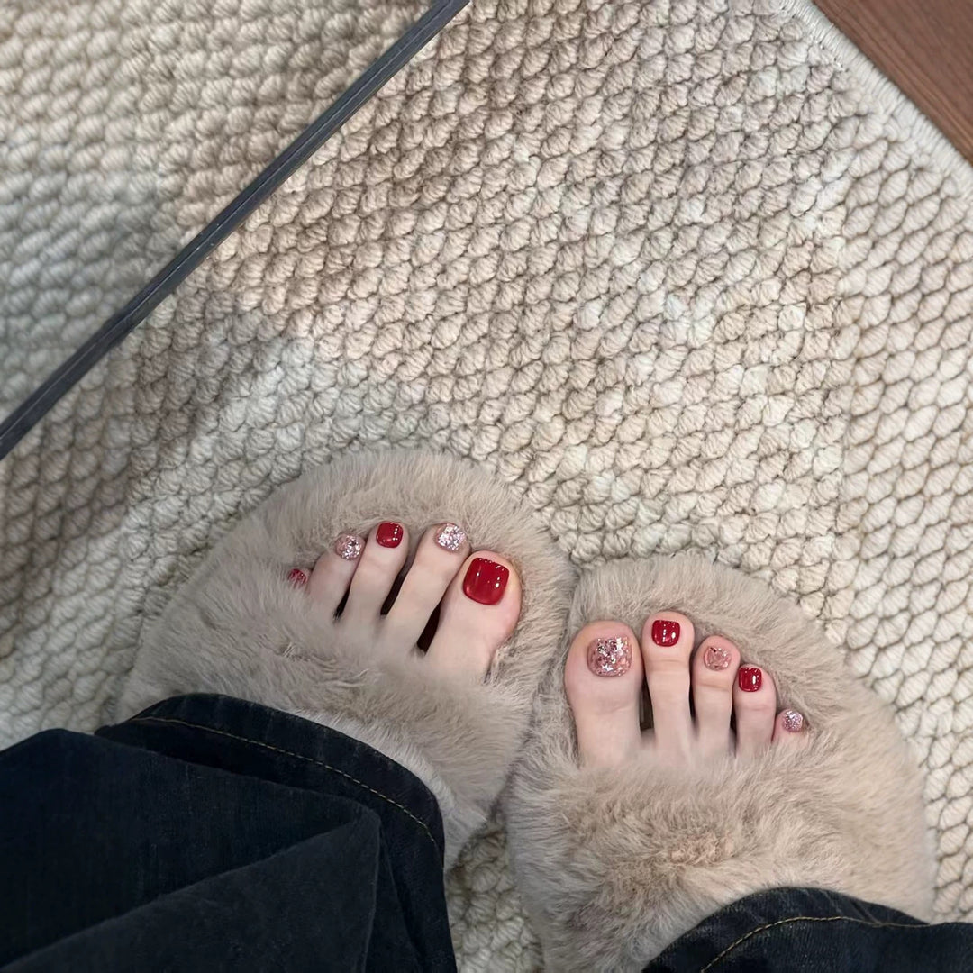 Glittery Pedicure Nail Art
