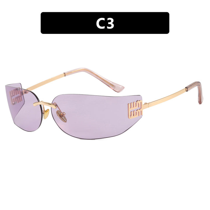 Women's futuristic designer sunglasses with unusual frame and UV protection Bowlift