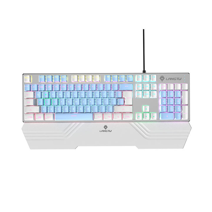 Wired Mechanical Keyboard with RGB Lighting Effects Bowlift