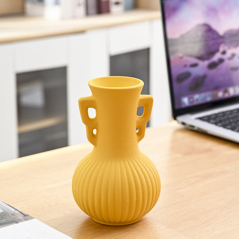 Textured Decorative Ceramic Flower Vase Bowlift