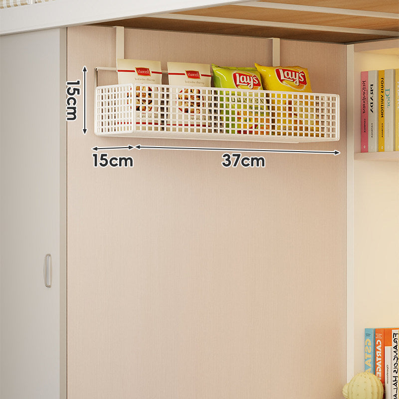Stacked Mesh Grid Storage Baskets with Over-Shelf Hooks for Pantry Bathroom Kitchen